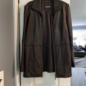GENUINE LEATHER chocolate brown ladies jacket